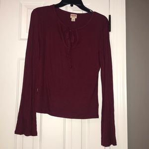 wine colored top